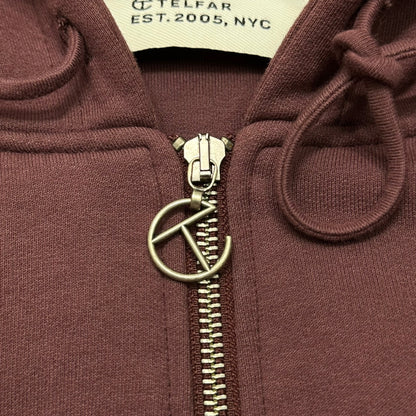TELFAR Insulated Docking Hoodie Burgundy/Blue Size FREE