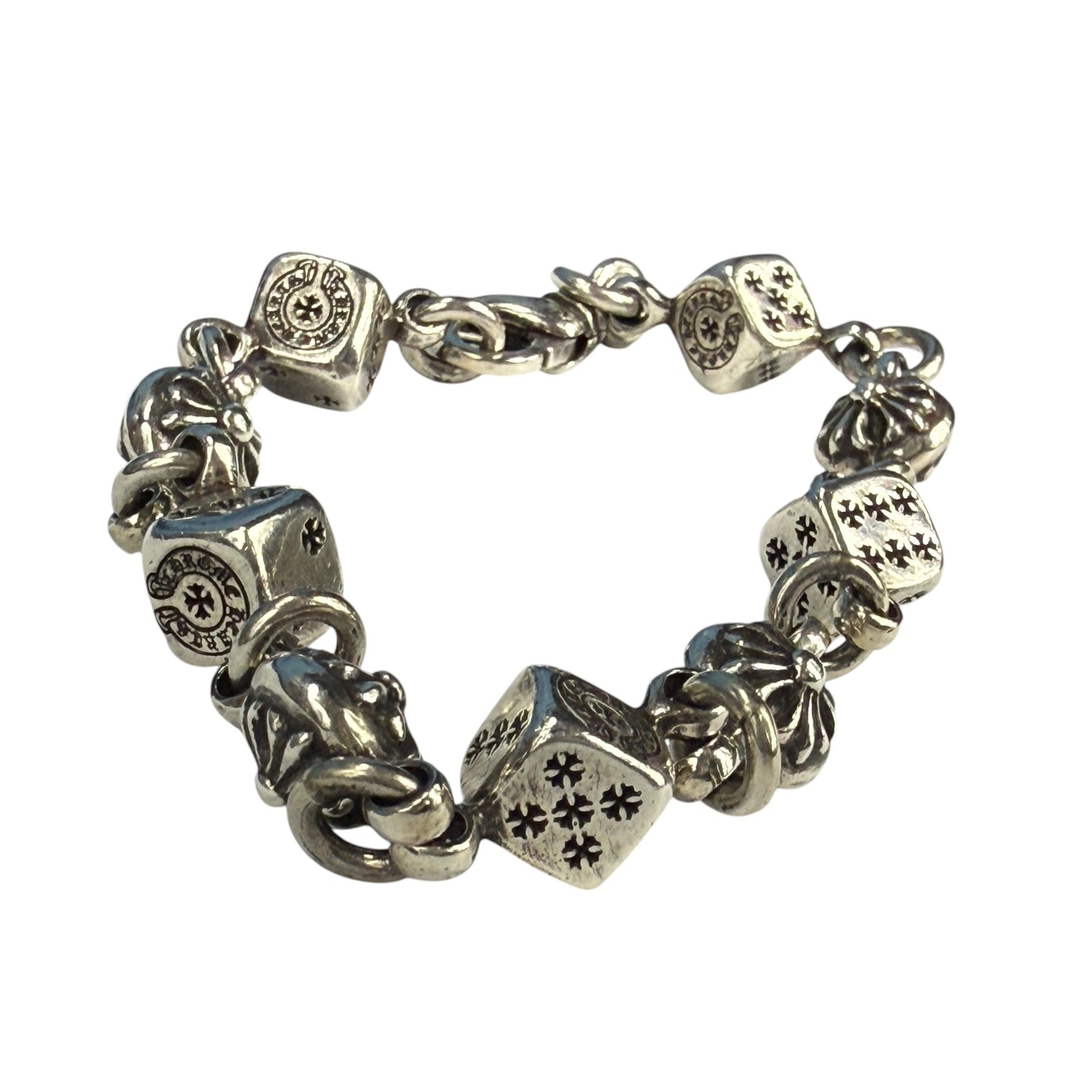 CHROME HEARTS Dice & Crossball Link Bracelet Size ONE SIZE