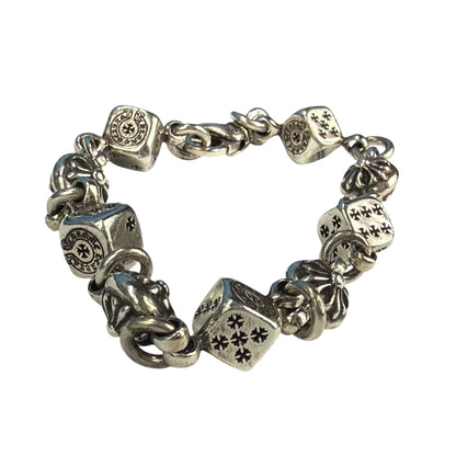 CHROME HEARTS Dice & Crossball Link Bracelet Size ONE SIZE