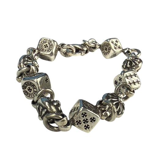 CHROME HEARTS Dice & Crossball Link Bracelet Size ONE SIZE