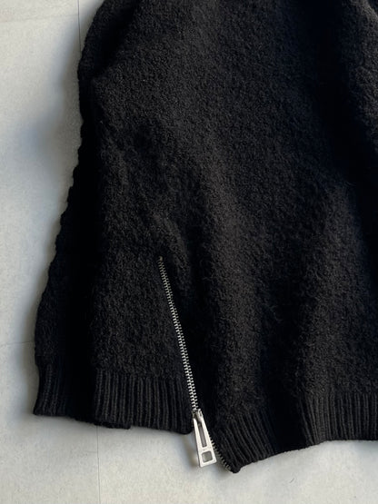 Zadig & Voltaire Black Zip Knit Mohair Blend Size M