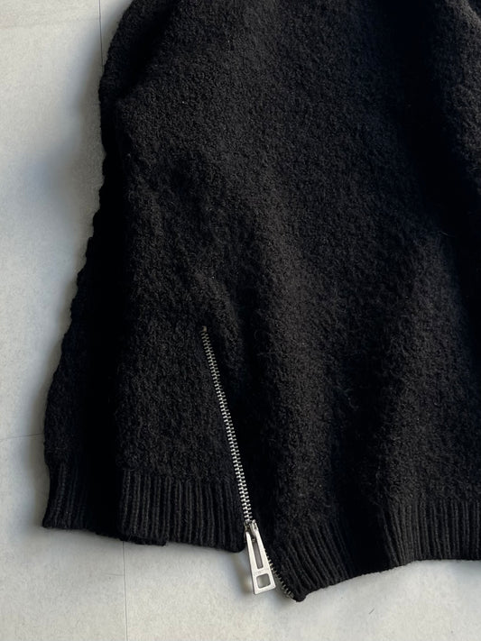 Zadig & Voltaire Black Zip Knit Mohair Blend Size M