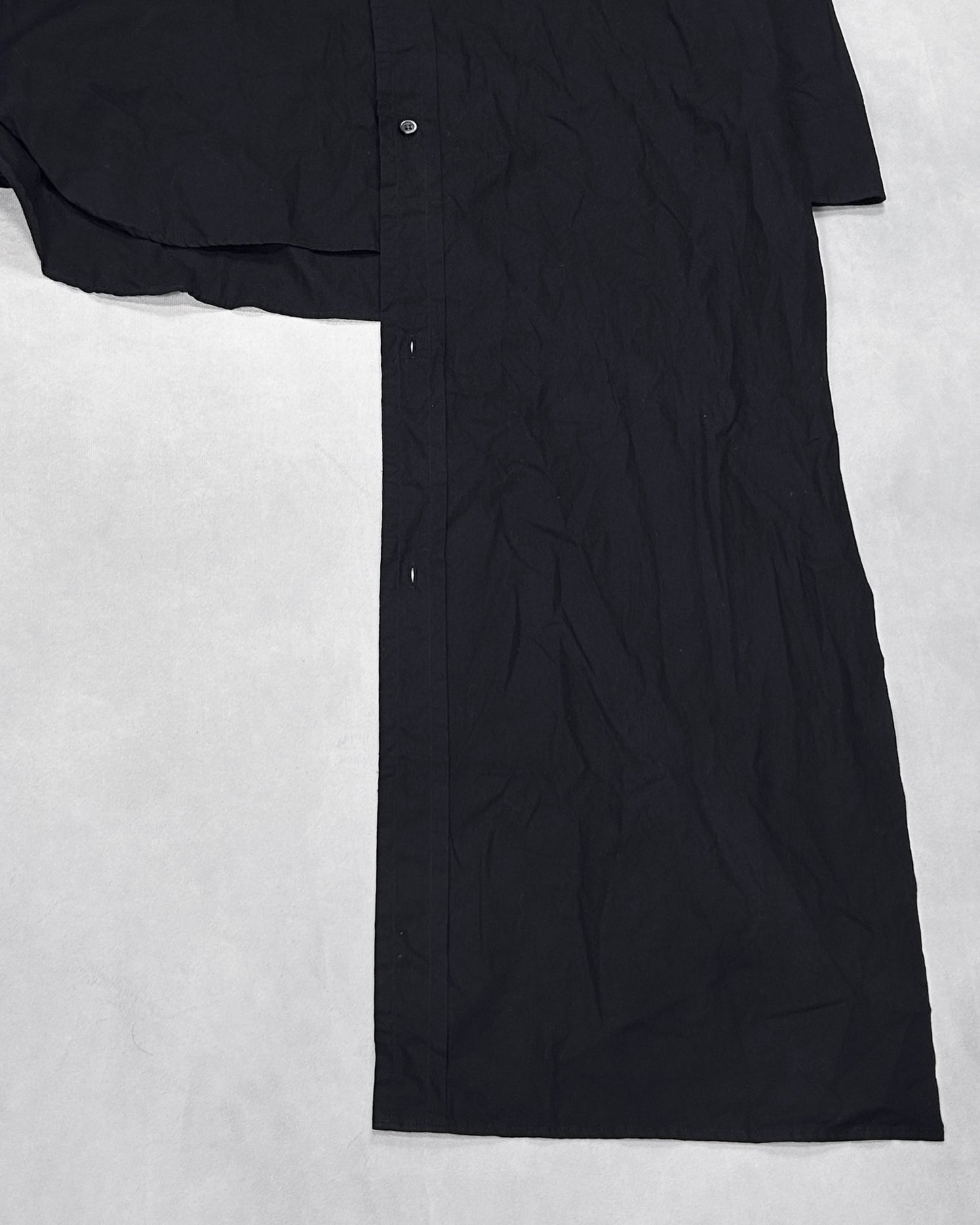 Yuji Yamada Asymmetrical Layered Hem Shirt Black Size 2