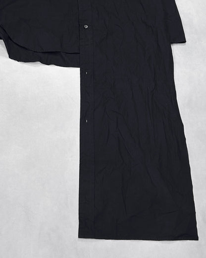 Yuji Yamada Asymmetrical Layered Hem Shirt Black Size 2
