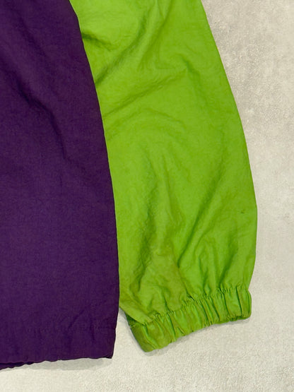 OLD GAP 90s Nylon Lime Green/Purple Size M