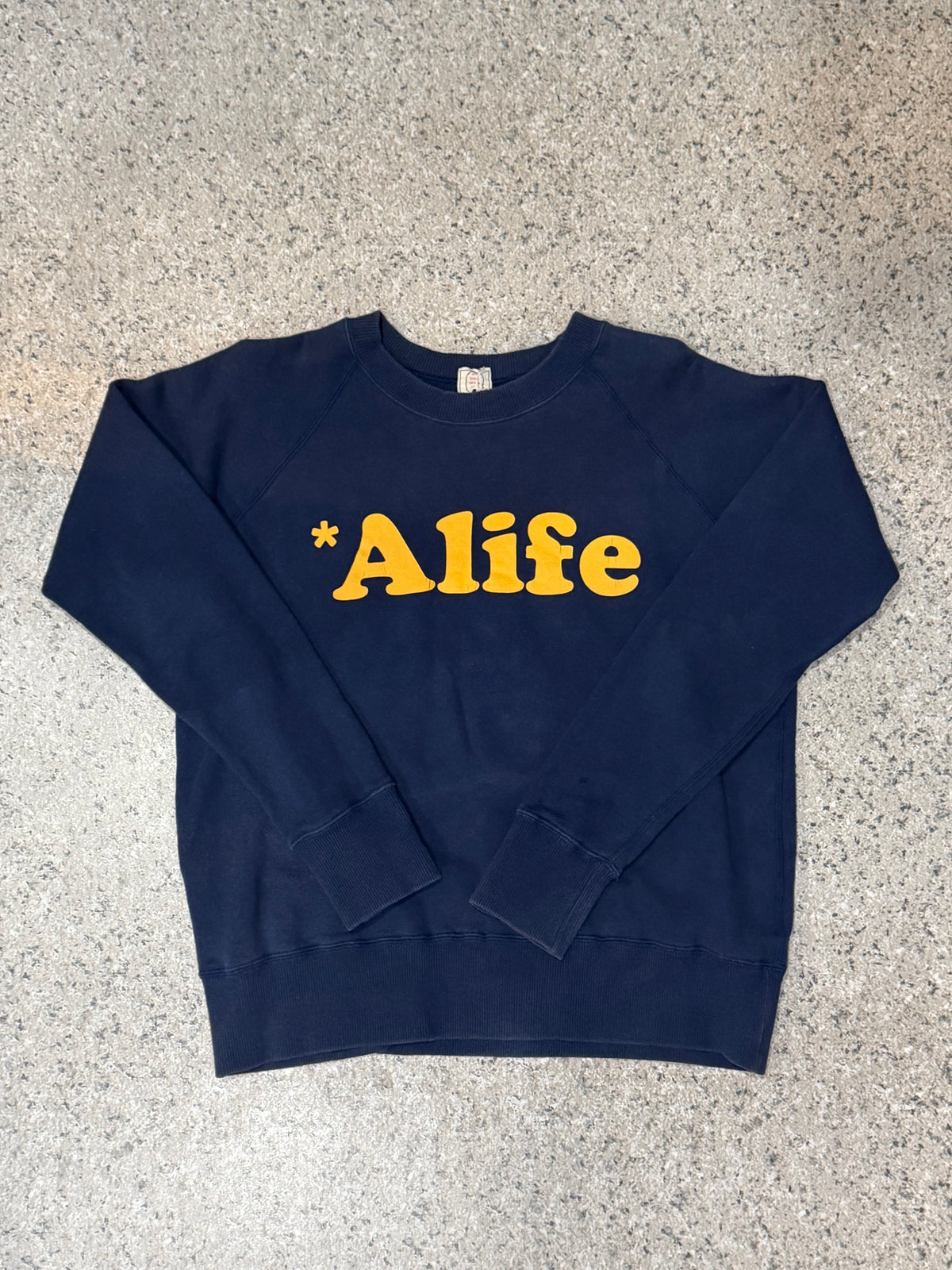 Bape Alife Logo Raglan Sweatshirt Navy Size L