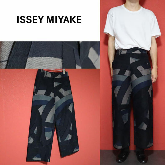 ISSEY MIYAKE 00s Reconstructed Patchwork Pants Black Size 1