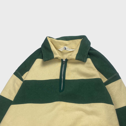 GOOD ENOUGH 90s Collared Striped Half-Zip Sweatshirt Size M