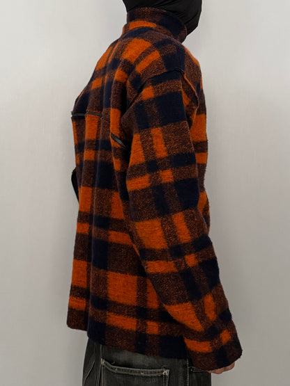 Zadig & Voltaire Multi Check Zip Wool Jacket Size XS