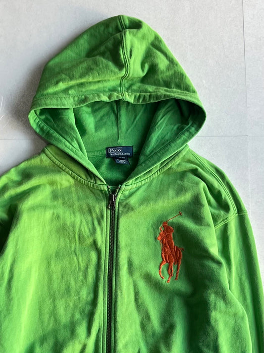 Polo Ralph Lauren Green Big Pony Zip Hoodie Size XL