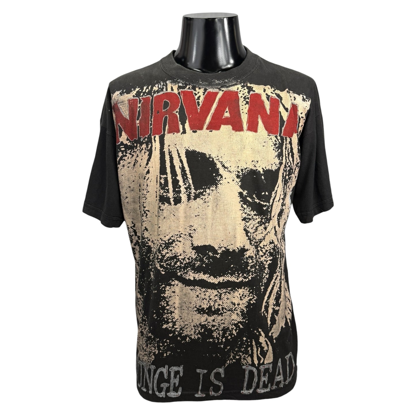 NIRVANA Vintage Kurt Cobain "Grunge is Dead" Graphic Size L