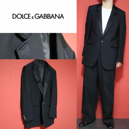 DOLCE & GABBANA 06SS Tuxedo Silk Trim Wool Blazer Size 48