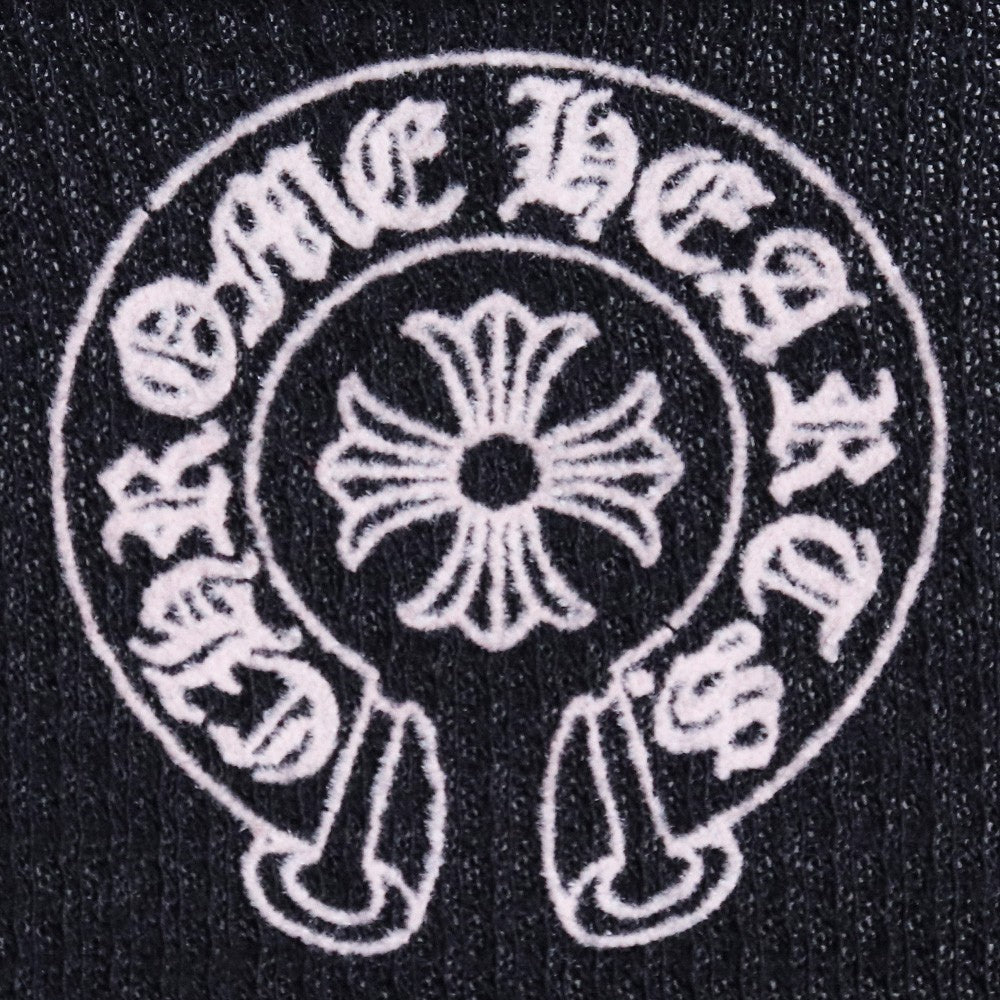 CHROME HEARTS Old BS Fleur Thermal Long Sleeve T-Shirt Black Size S