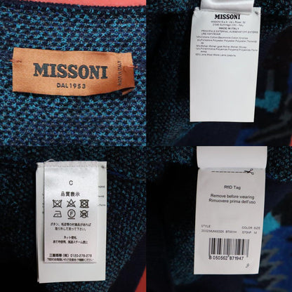 Missoni 20AW Black Blue Geometric Pattern Knit Size M
