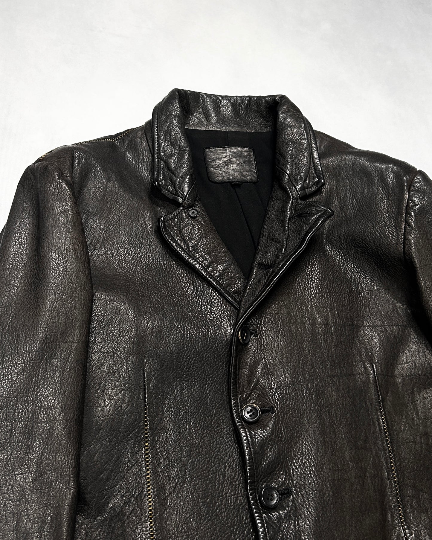 Isamu Katayama Backlash Garment-Dyed Leather Jacket Size M