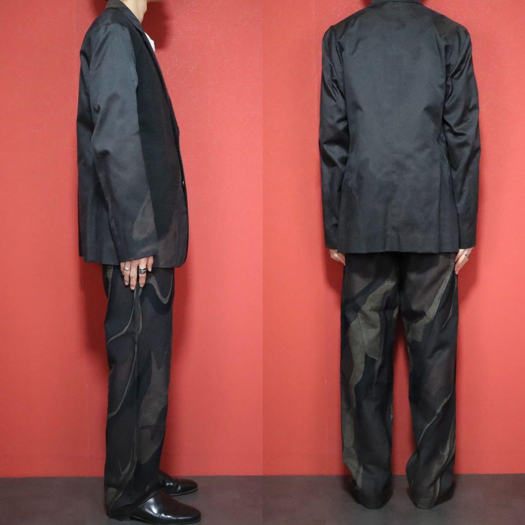Issey Miyake Marbled Allover Curved Stitch Wide Size 2