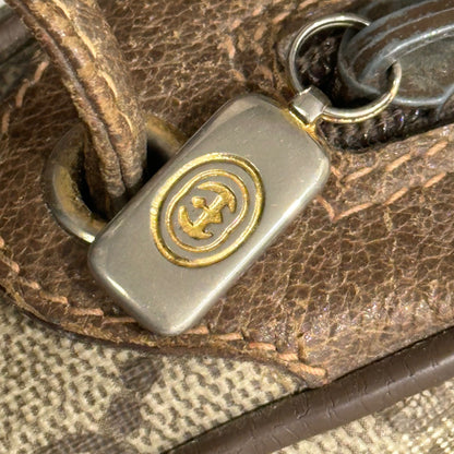 GUCCI Vintage GG Plus Sherry Line Leather Bag