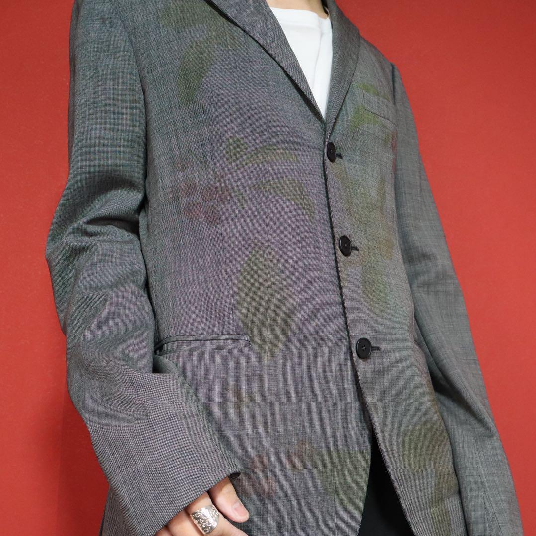 Bottega Veneta Cherry Print Wool Tailored Jacket Size 48