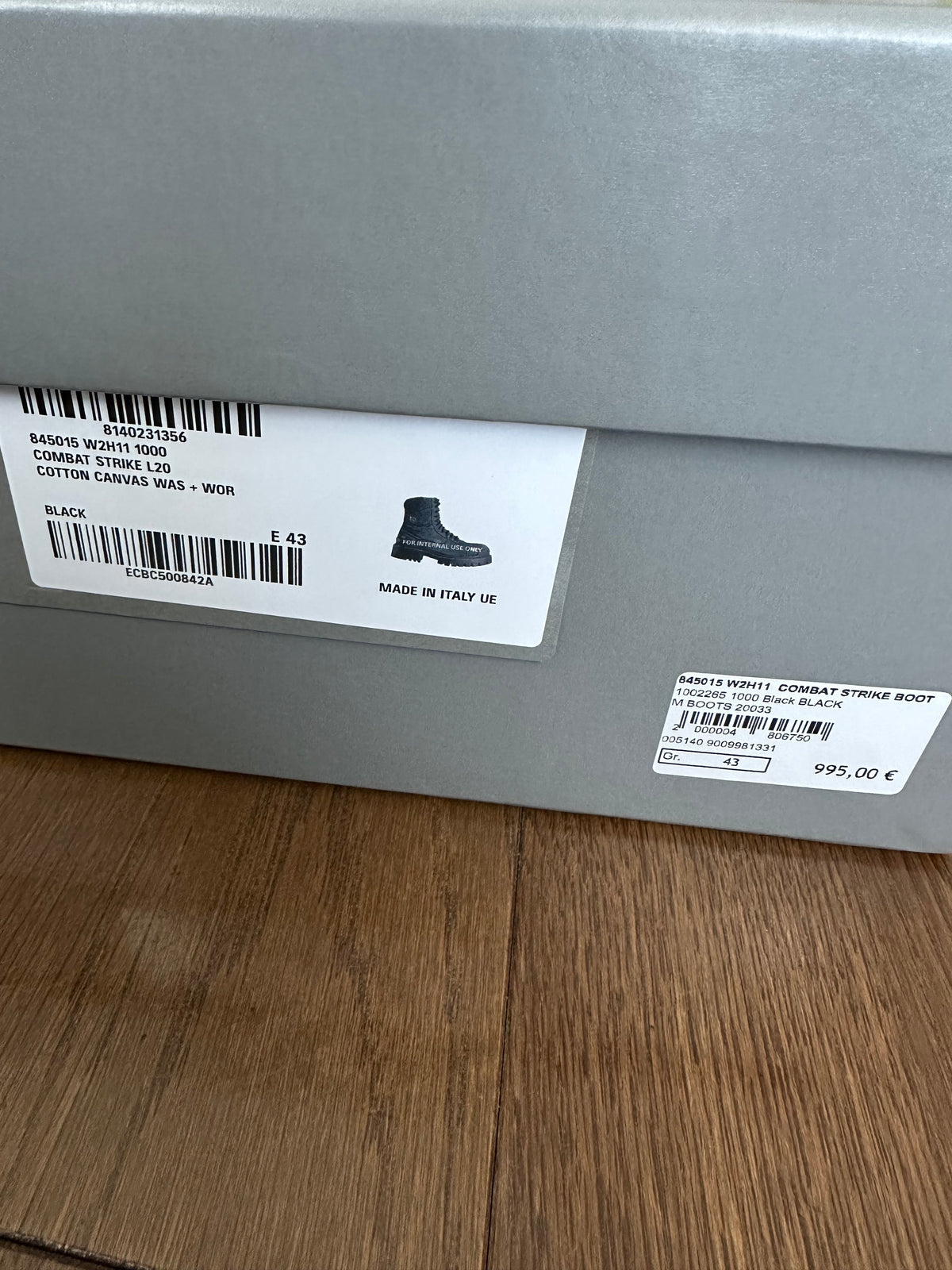 balenciaga Distressed Canvas Combat Strike Boots