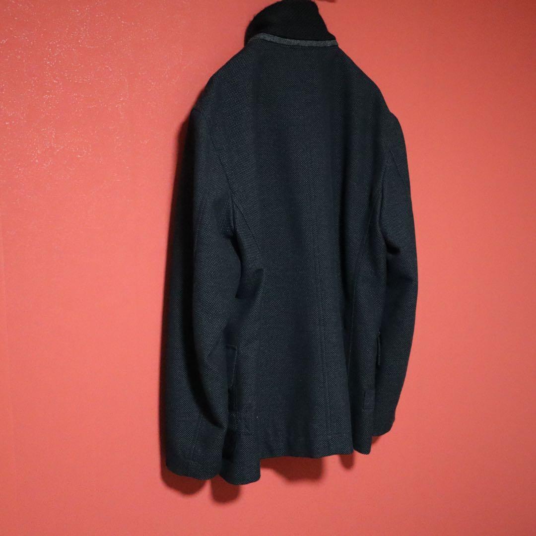 ISSEY MIYAKE MEN 08AW Knit Panel Stand Collar Coat Size 5