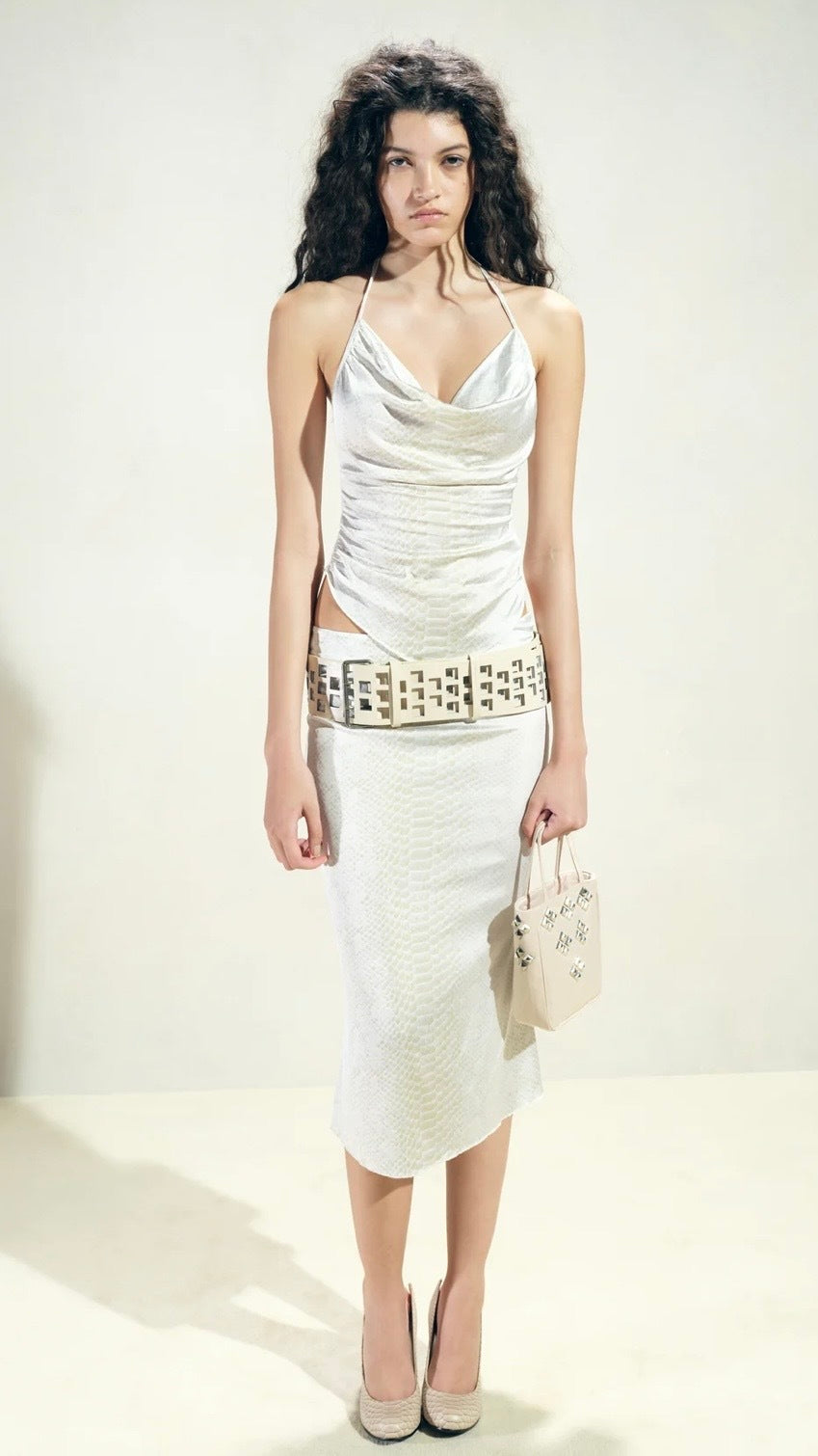 Room SERVICE Platinum Snake Print Pants Size S