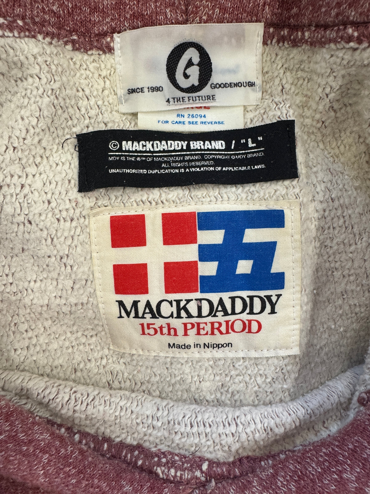 GOODENOUGH x MACKDADDY x CHAMPION Red Hoodie Size L