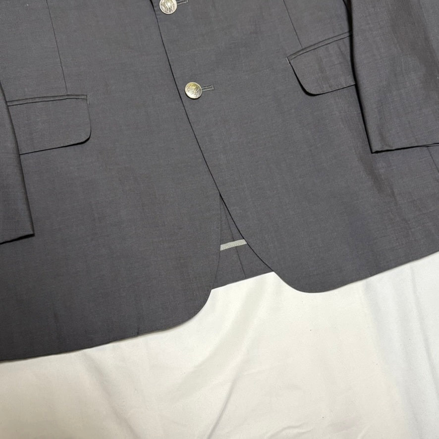 Burberrys 90s Blue-Gray Wool Tailored Jacket