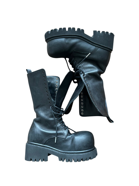 Balenciaga Black Stomper Long Boots Size EU 41