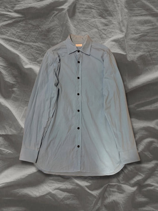 DRIES VAN NOTEN 00s Stretch Cotton Long Shirt Blue Size L