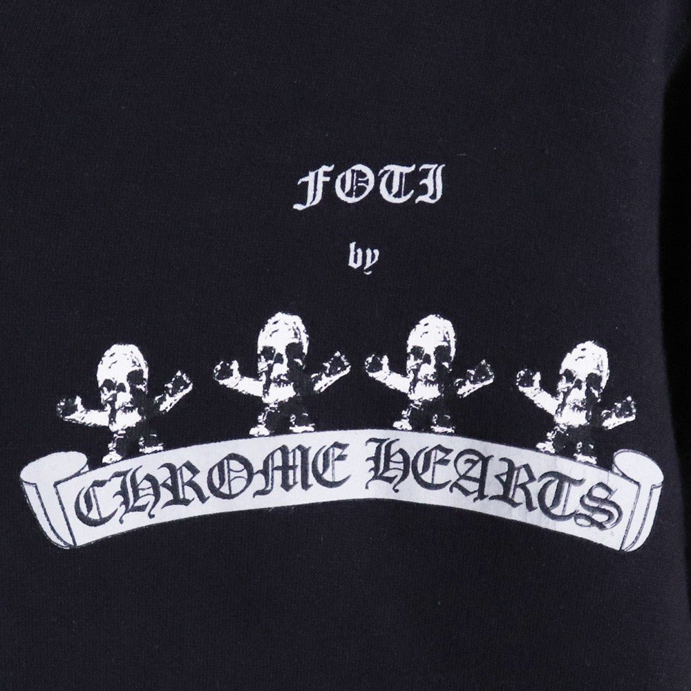 CHROME HEARTS Old Foti Zip Up Hoodie Black Size S
