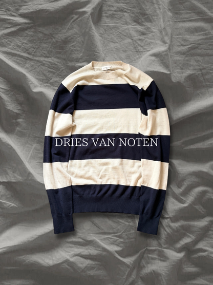 DRIES VAN NOTEN Wool Modernist Multi-Border Sweater