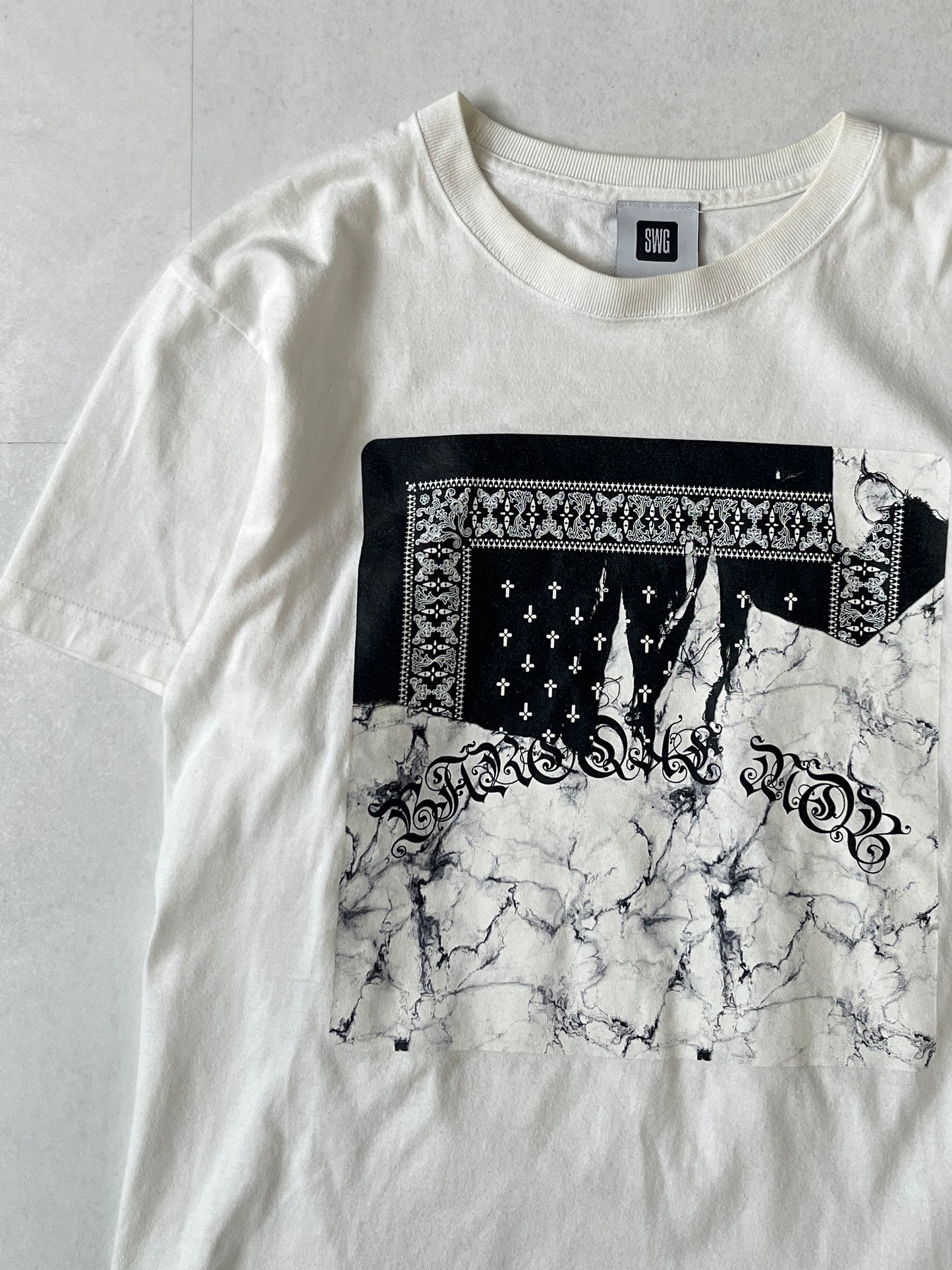 Swagger White Print T-Shirt Size M