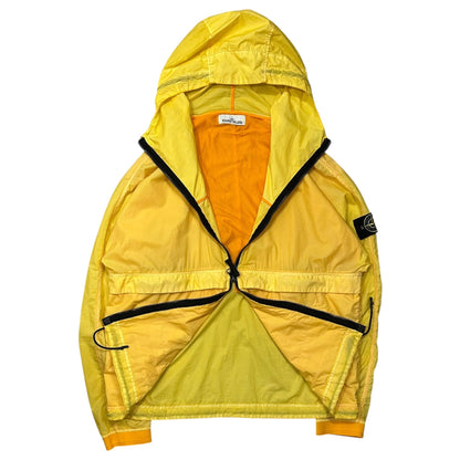 STONE ISLAND 18SS Resin Poplin Hooded Jacket Yellow Size XL