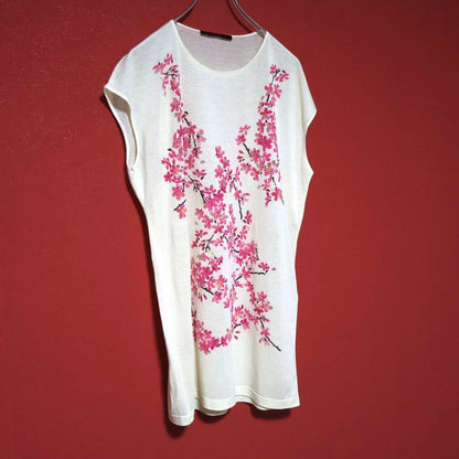 Balenciaga Rare Vintage Cherry Blossom Sheer Long Sleeve Size L