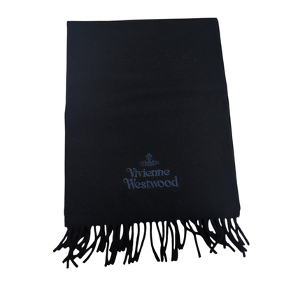 Vivienne Westwood Black Orb Logo Wool Muffler