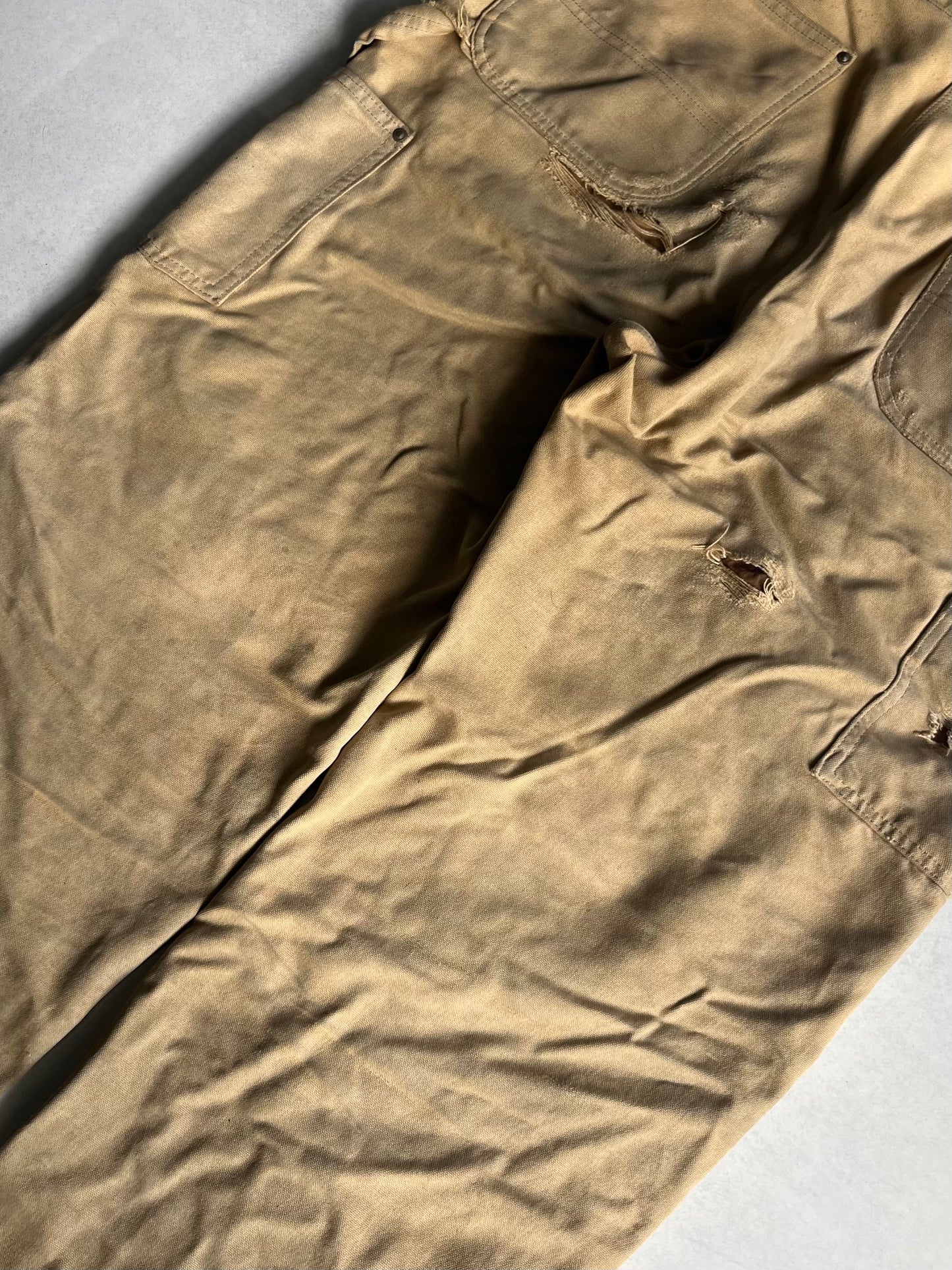 Carhartt Beige Damaged Work Pants