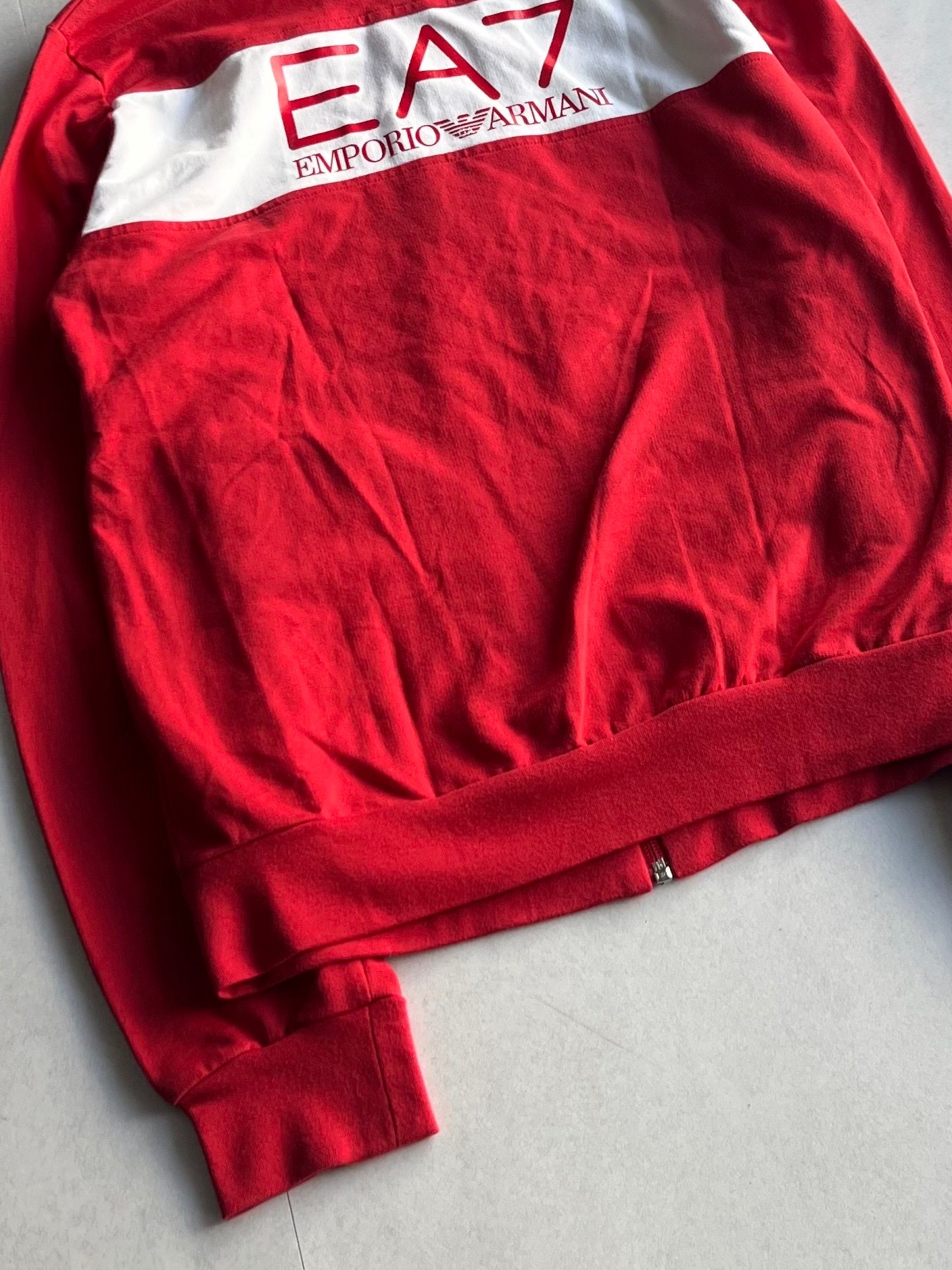 Emporio Armani Red Cotton Track Jacket Size S