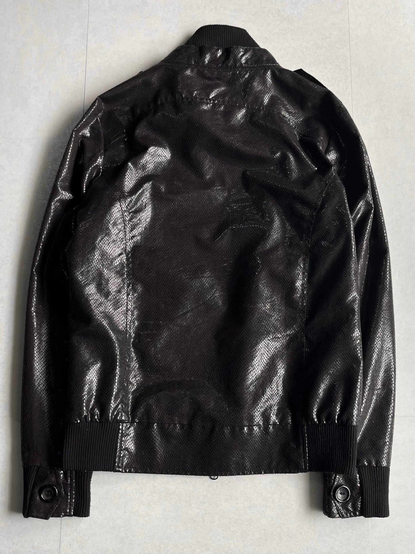Joyrich Python Faux Leather Jacket Black Size M