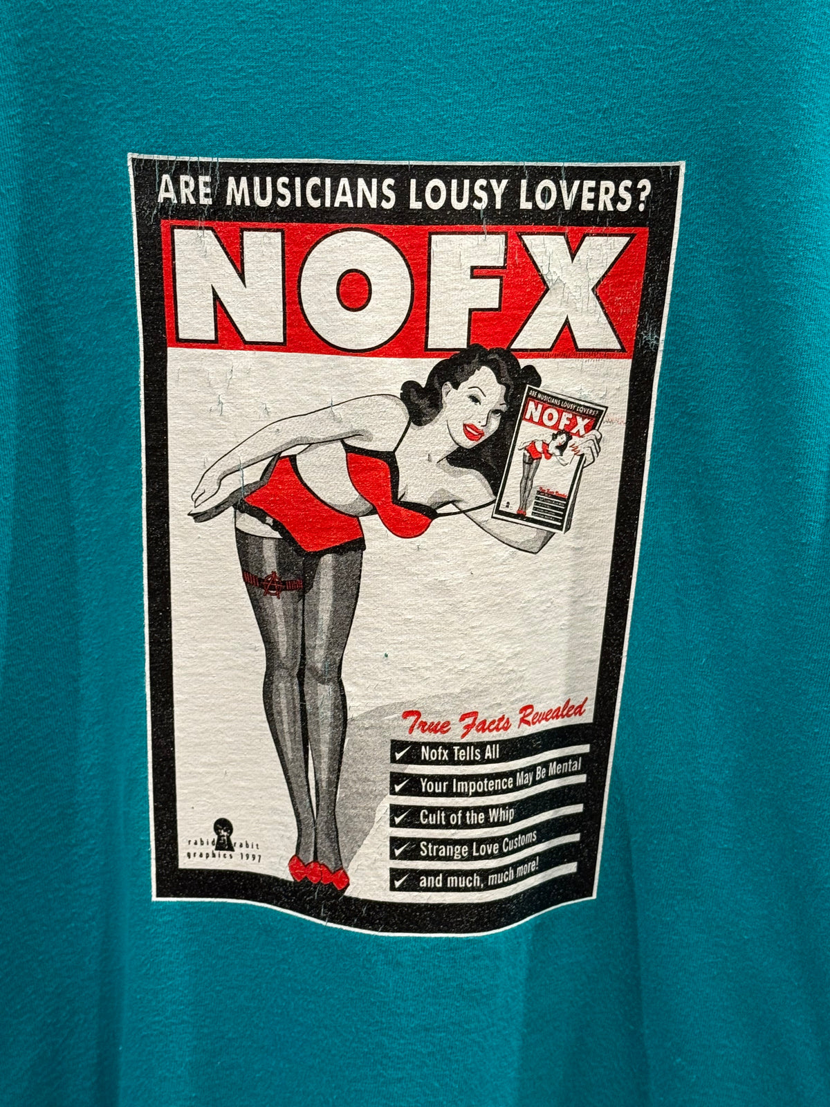 NOFX band tee Vintage 90s band graphic tee Green Size L