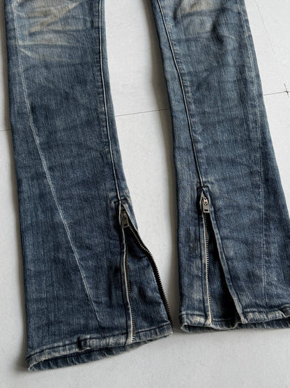 Johnny Wolf Faded Zip Flare Denim Size 2