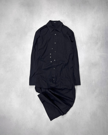 Yuji Yamada Asymmetrical Layered Hem Shirt Black Size 2