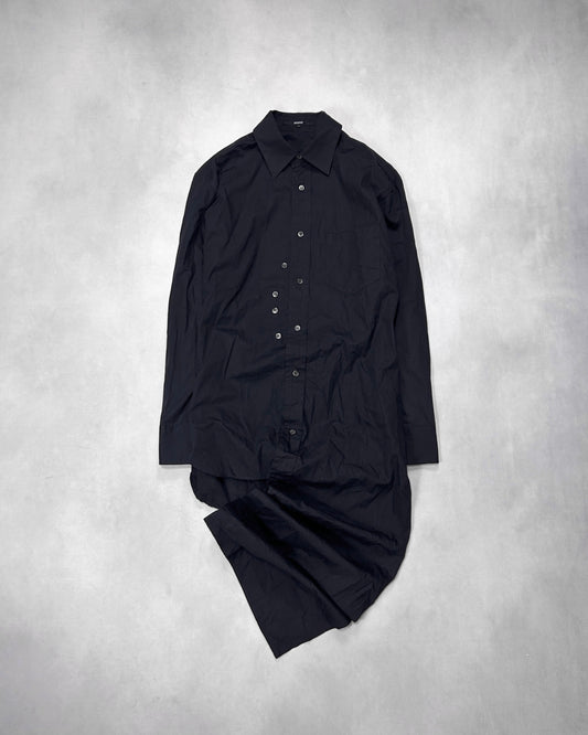 Yuji Yamada Asymmetrical Layered Hem Shirt Black Size 2