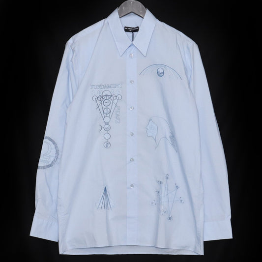 RAF SIMONS 21SS Archive Embroidery Shirt Light Blue Size 46
