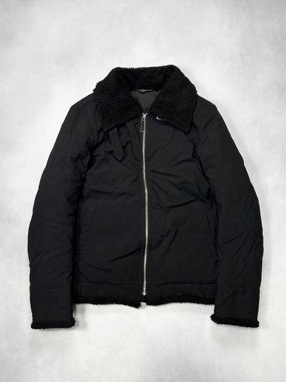 wjk black chin strap partial boa jacket F/W2017 Size 2