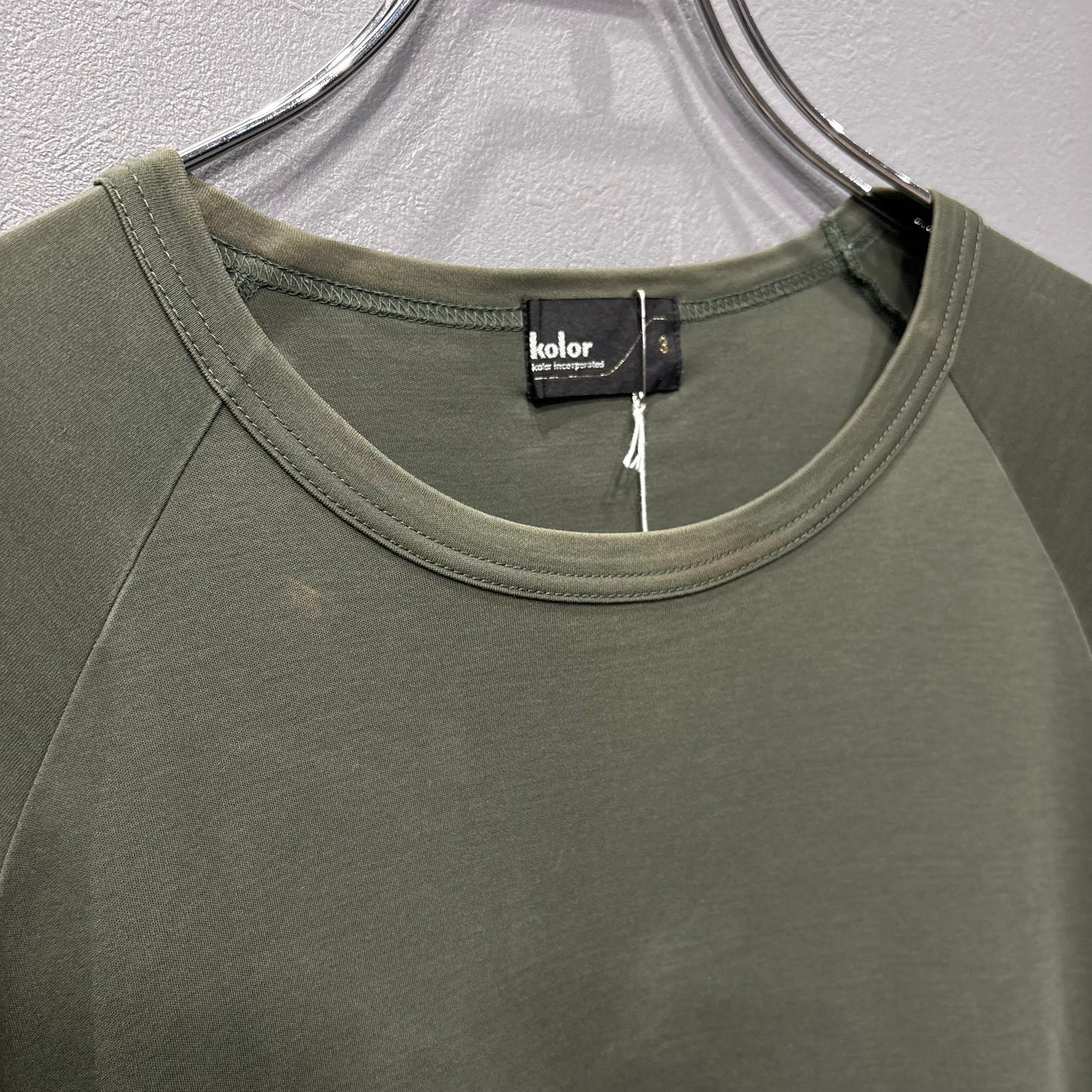 kolor Cotton Wool Switching Design Khaki Black Size 3