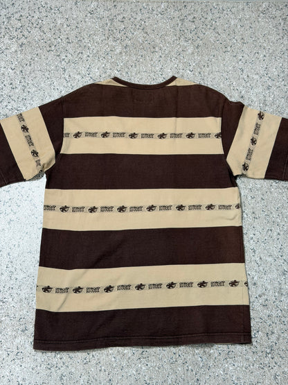 Old STUSSY 90s Jacquard Surfman Stripe T-Shirt Multi Size M