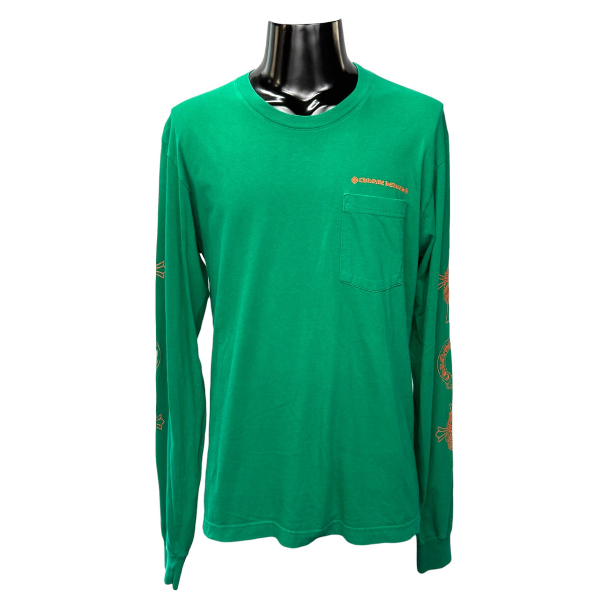 CHROME HEARTS Horseshoe Logo Long Sleeve T-Shirt Green USA Size L