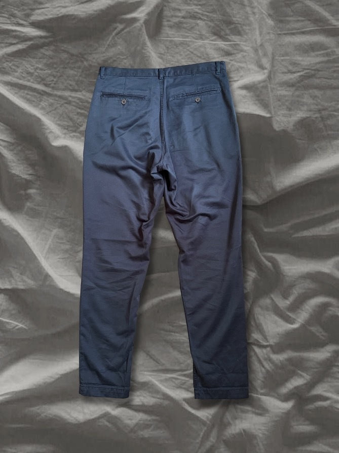 DRIES VAN NOTEN Cotton Deformed Back Rise Pants Navy Size M