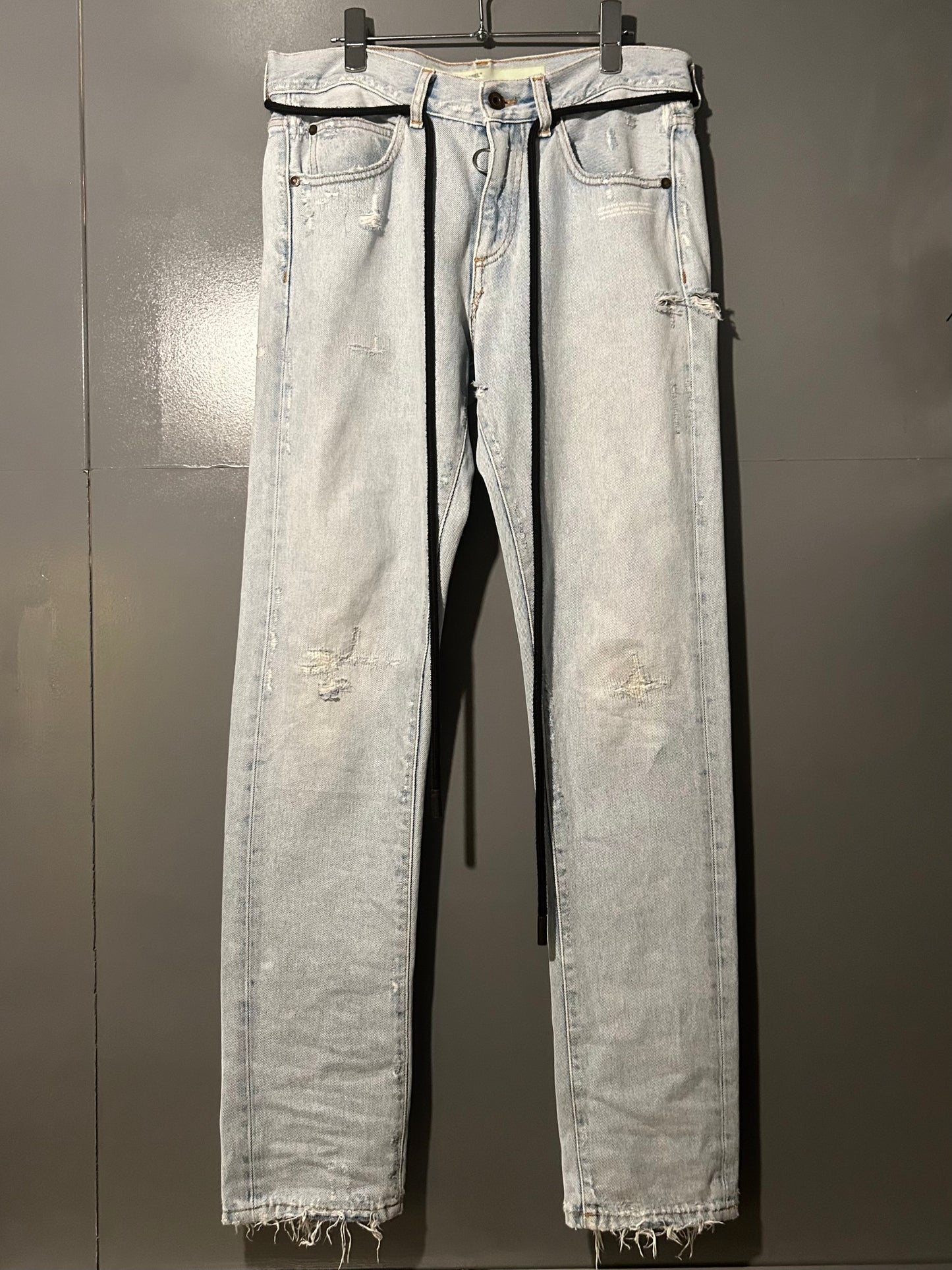 OFF WHITE White Ice Wash Jeans Size 30