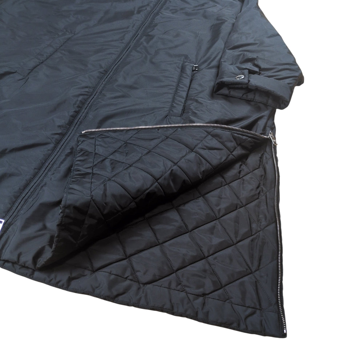 PRADA Black Quilted Zip Detail Nylon Padded Coat Size 36